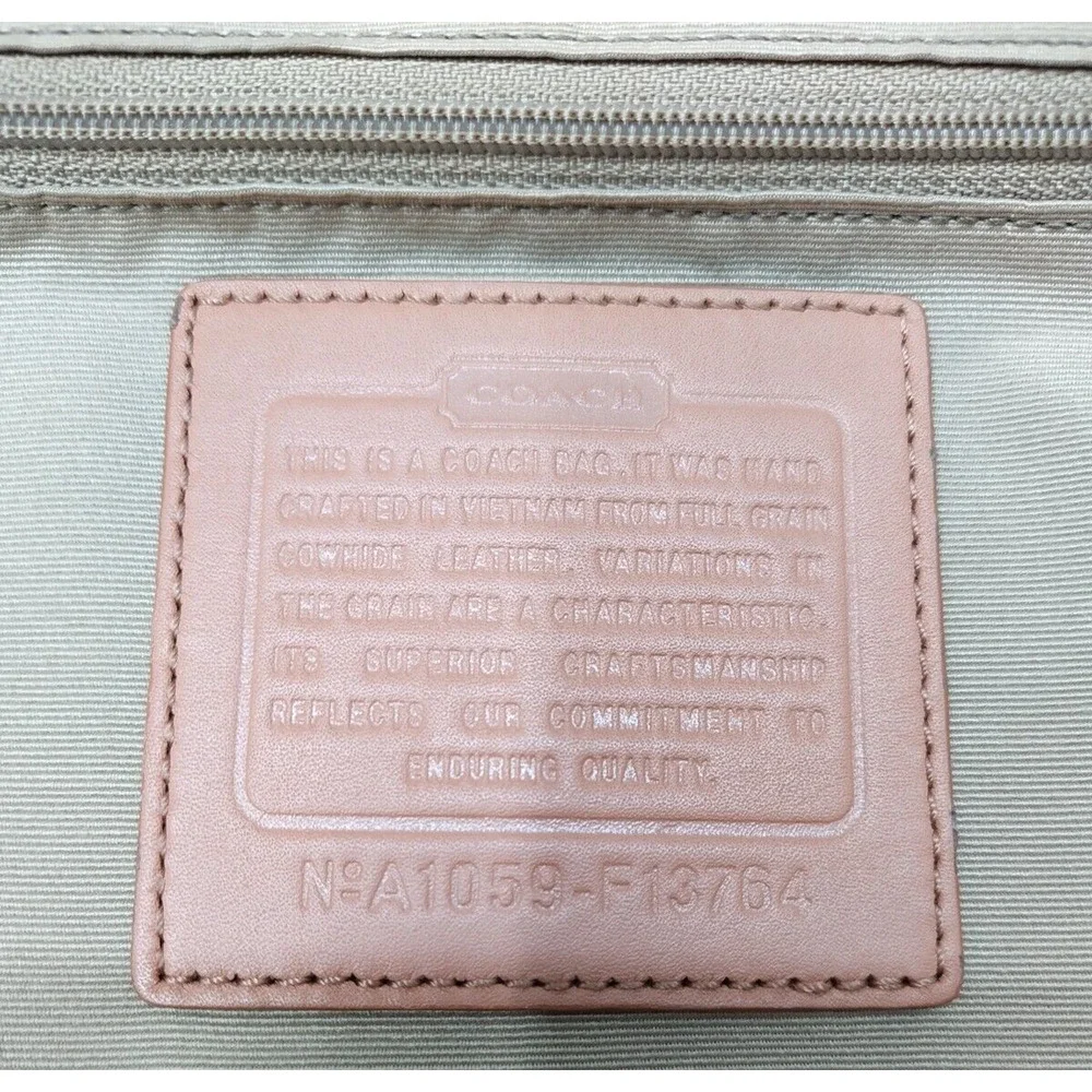 Coach Ashley White Leather Zipper Closure Hobo Crossbody Bag